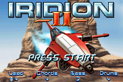 Iridion II title screen for GameBoy Advance